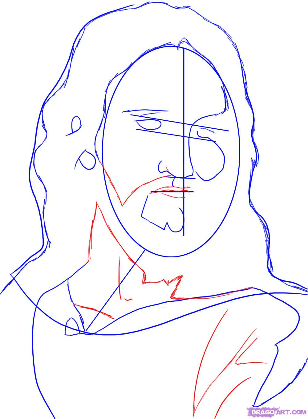 1000x1361 Pictures Easy Drawing Of Jesus - Easy Jesus Drawing