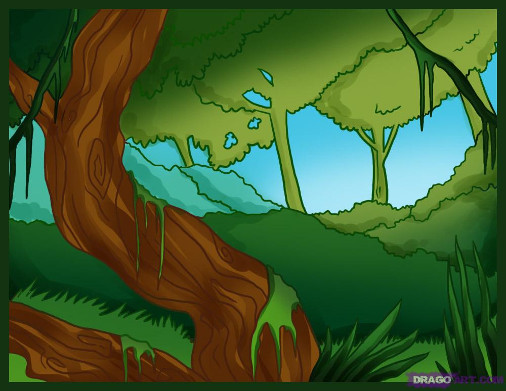 Easy Jungle Drawing at PaintingValley.com | Explore collection of Easy