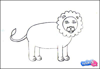 400x278 How To Draw Lion - Easy Lion Drawing For Kids