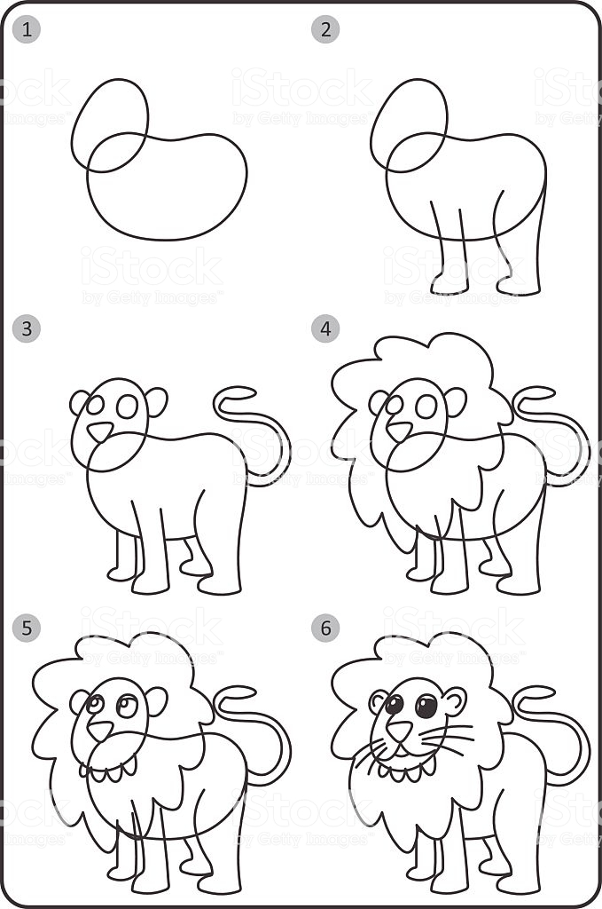 679x1024 Huge Collection Of 'lion Drawing Easy Step - Easy Lion Drawing For Kids