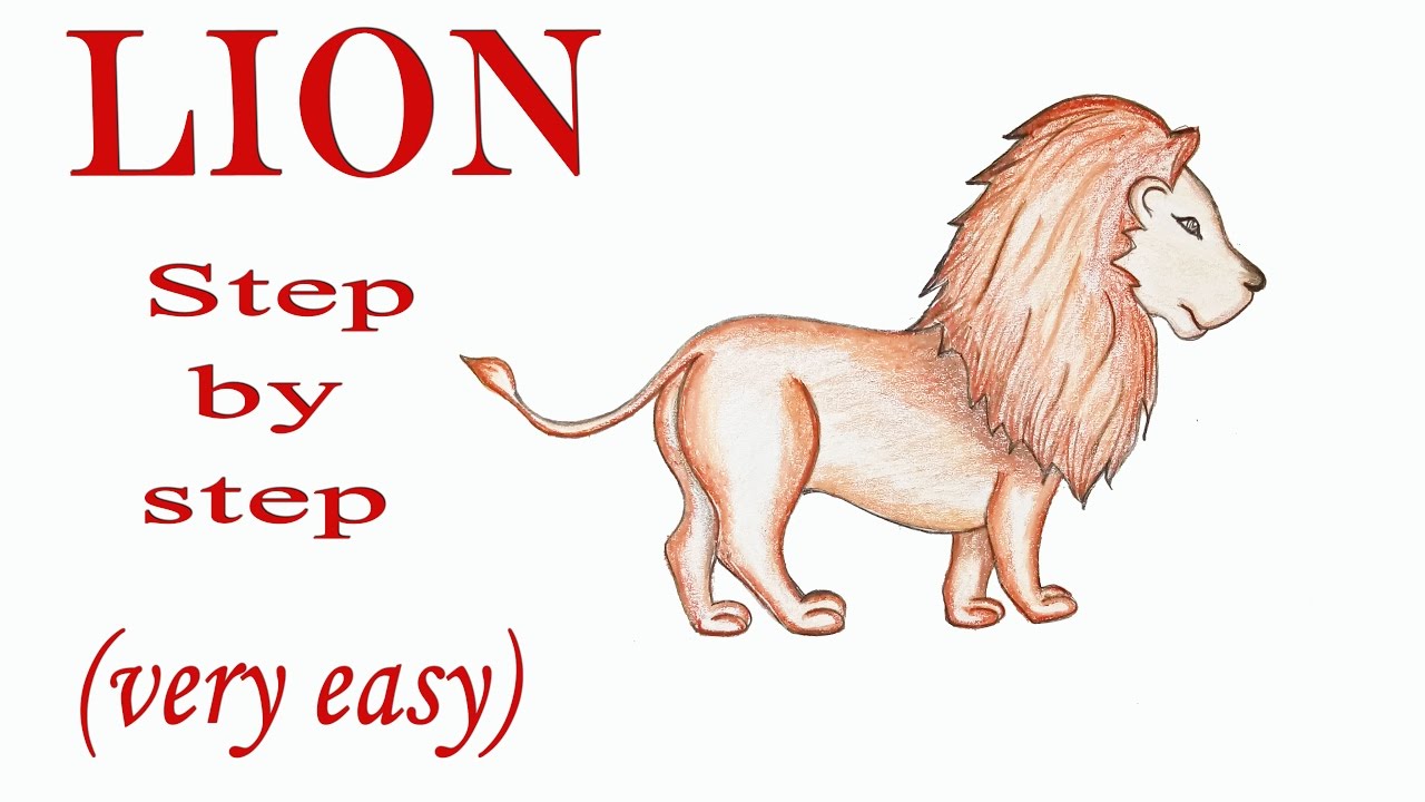 1280x720 How To Draw A Lion Step - Easy Lion Drawing Steps