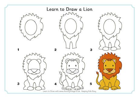 460x325 Huge Collection Of 'easy Lion Drawing For Kids' Download More - Easy Lion Drawing Steps