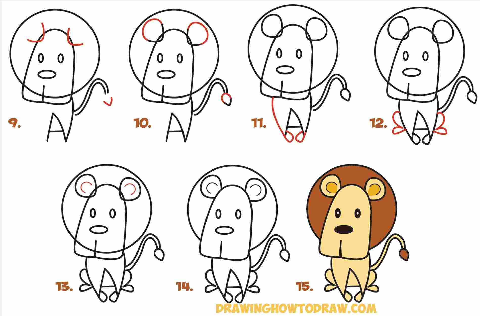 Easy Lion Drawing Steps at PaintingValley.com | Explore collection of ...