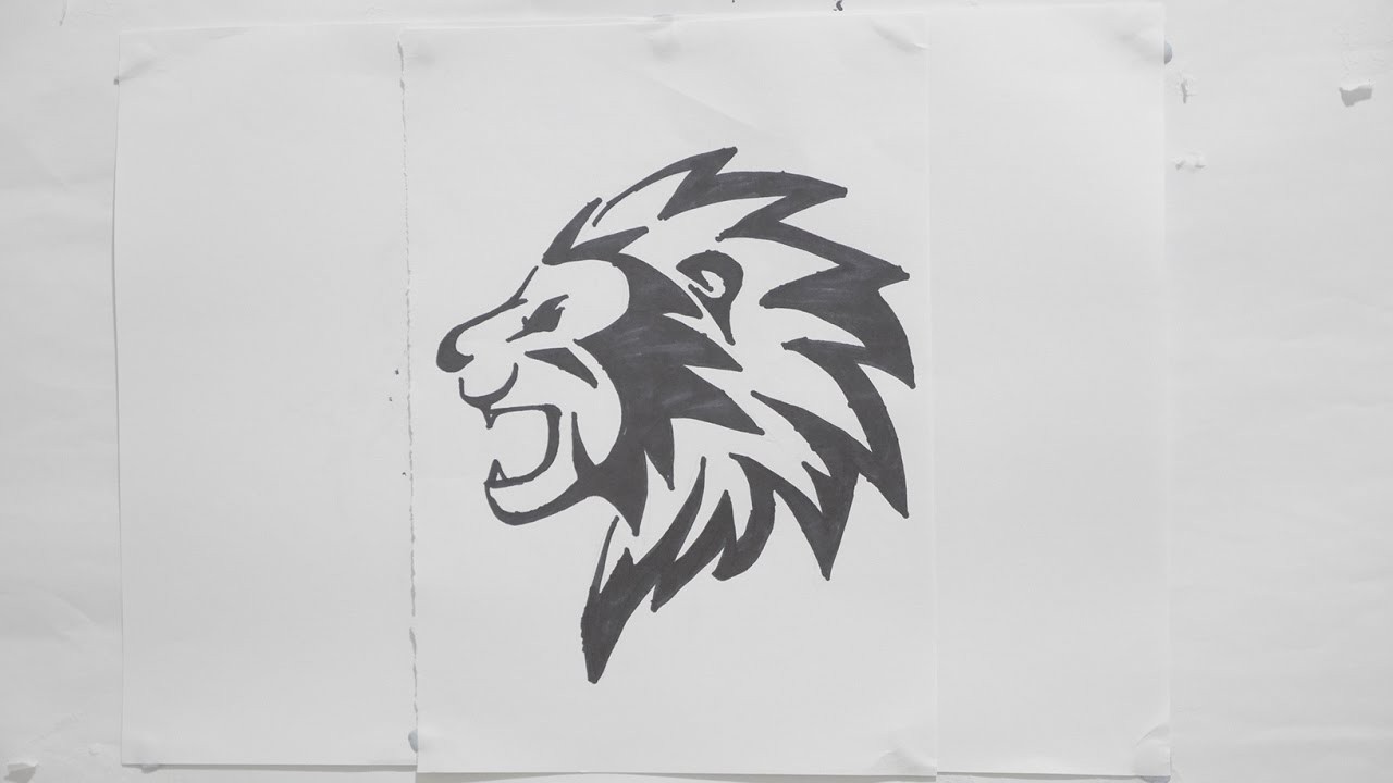 1280x720 Lion Head Drawing Easy - Easy Lion Face Drawing
