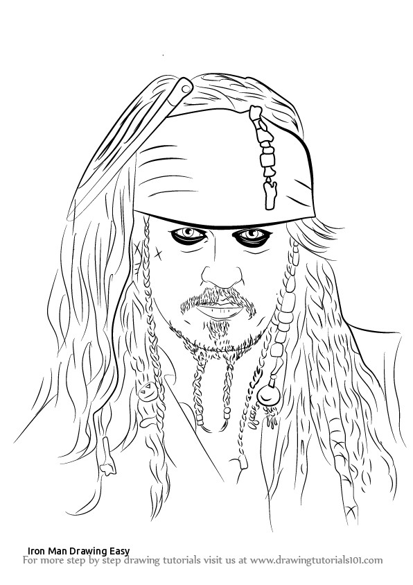 596x843 Iron Man Drawing Easy Learn How To Draw Captain Jack Sparrow - Easy Man Drawing