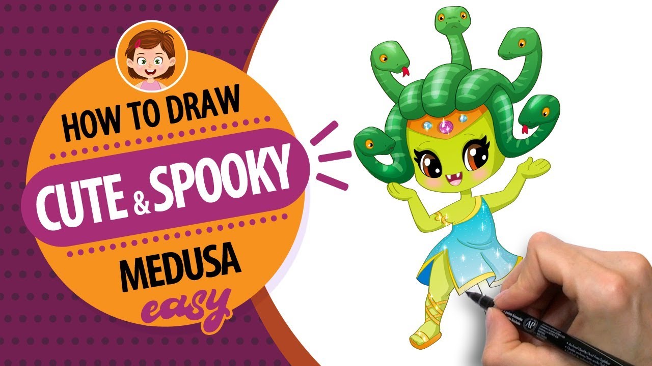1280x720 how to draw cute and spooky medusa easy - Easy Medusa Drawing
