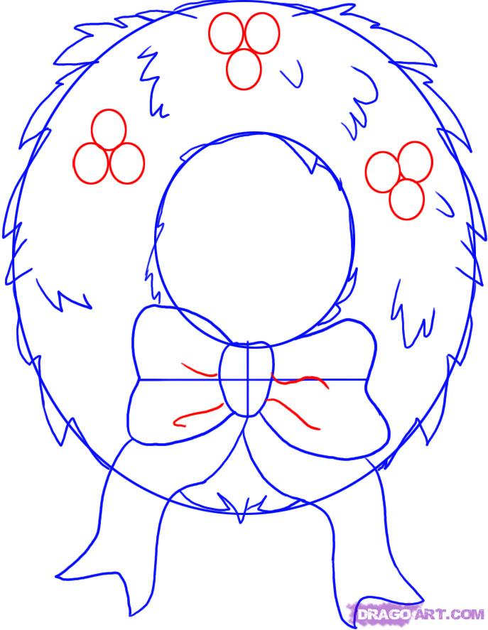 687x887 How To Draw A Mistletoe Group With Items - Easy Mistletoe Drawing