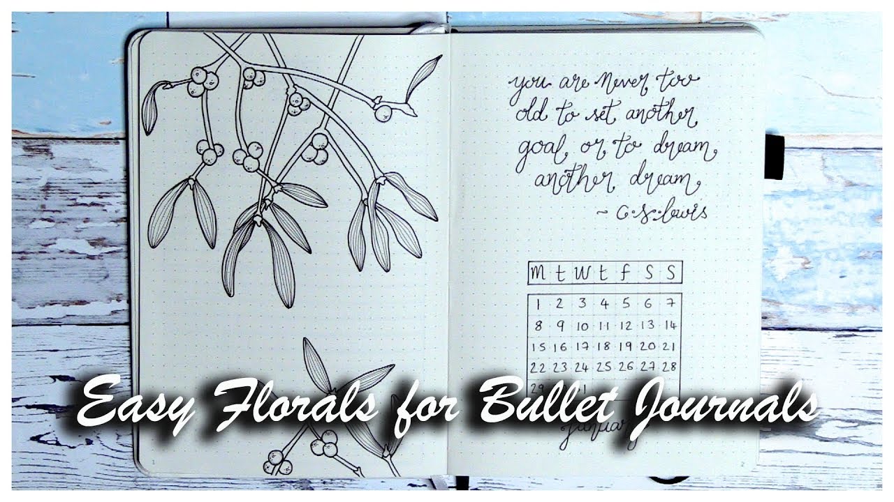 1280x720 How To Draw Easy Florals For Bullet Journals - Easy Mistletoe Drawing