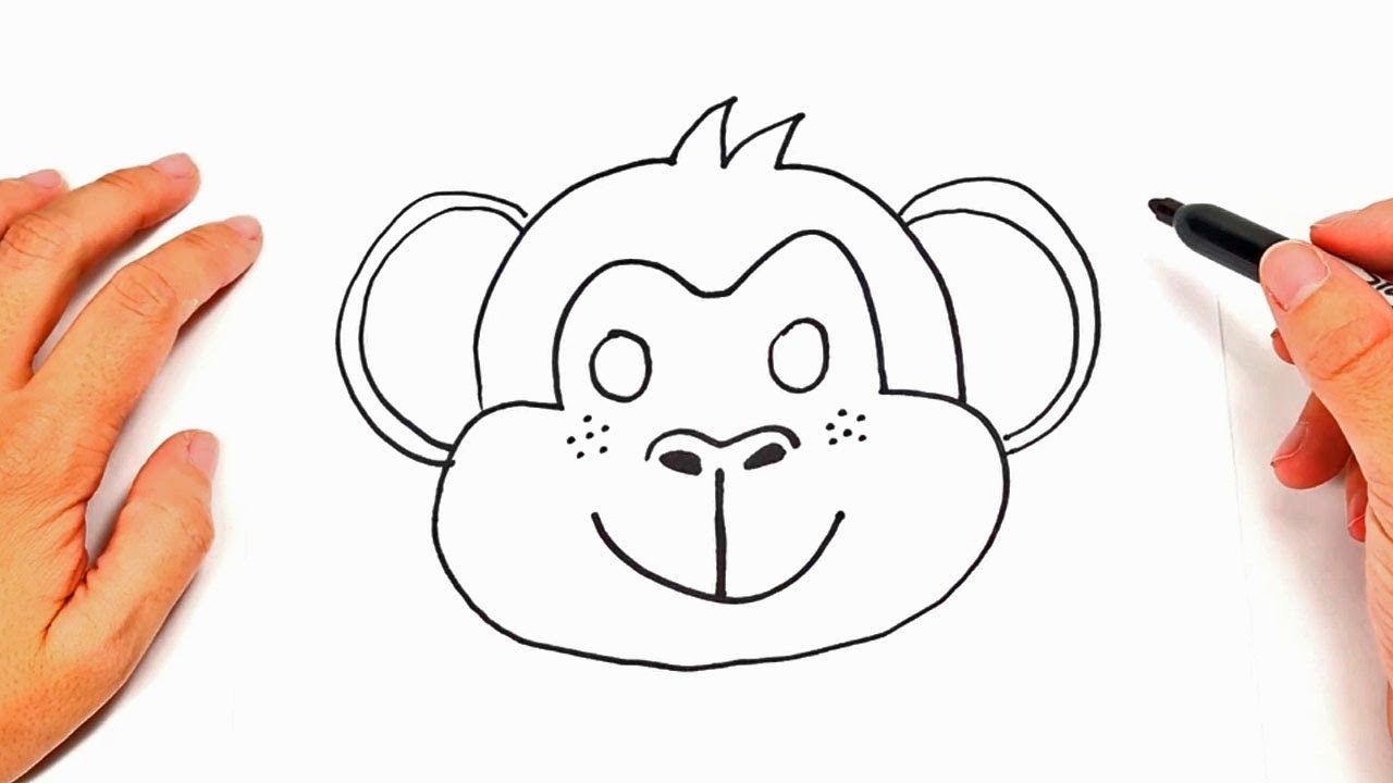 1280x720 How To Draw A Monkey Easy Drawings For Kids - Easy Monkey Drawing Step By Step