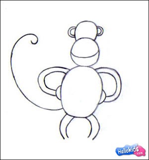 300x323 How To Draw Monkey - Easy Monkey Drawing Step By Step