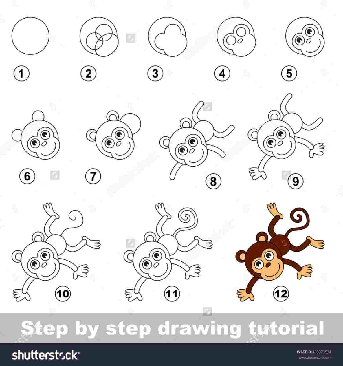 1185x1264 Color Gas Rhyoutubecom Master Kung Fu Rhgdpictureus A Easy Monkey - Easy Monkey Drawing Step By Step