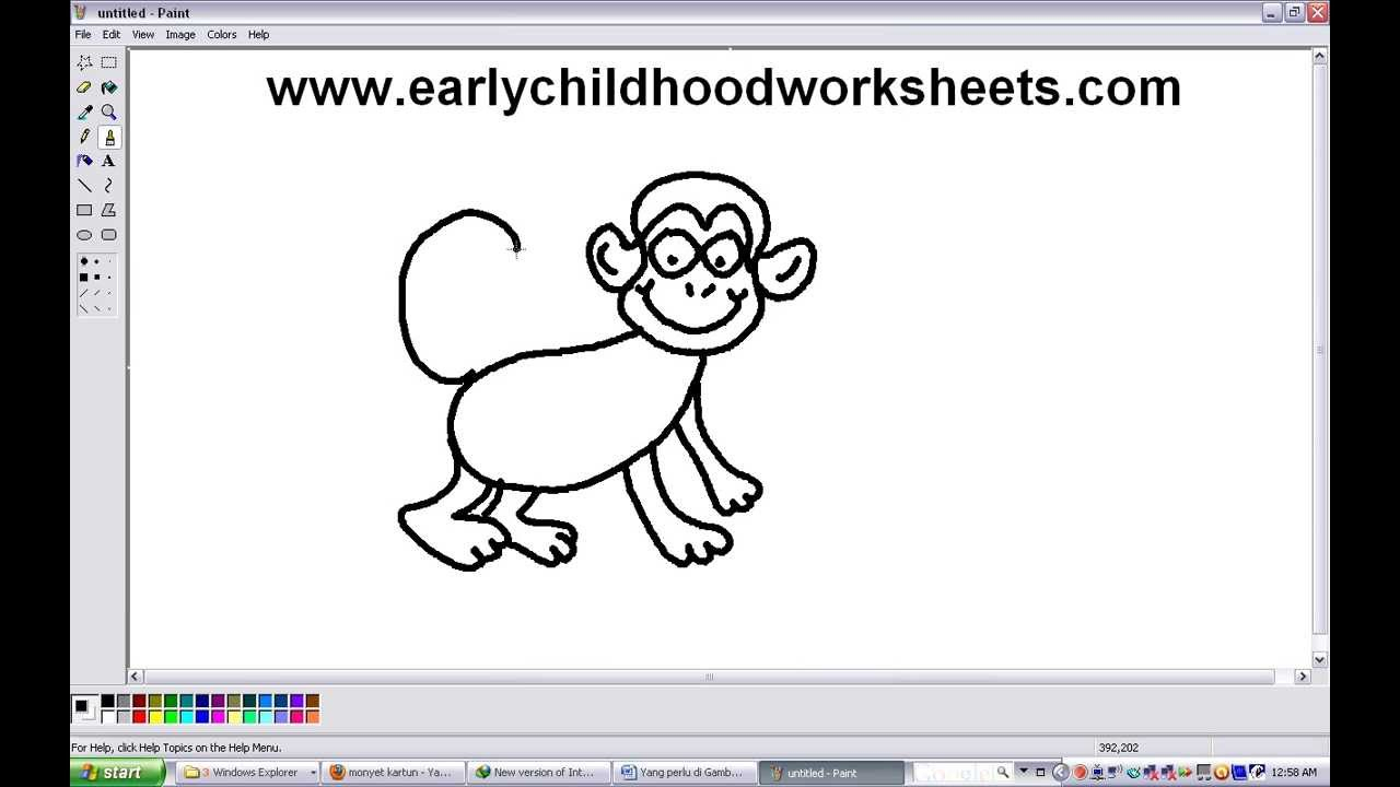1280x720 Easy Monkey Drawing For Kids - Easy Monkey Drawing Step By Step