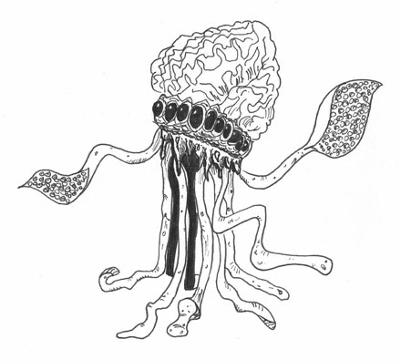 400x364 Brain Alien Monster - Easy Monster Drawings