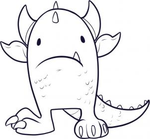 302x280 Drawing Printout How To Draw An Easy Monster - Easy Monster Drawings