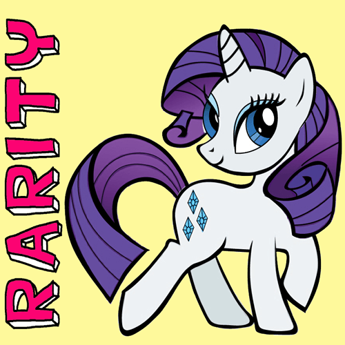 500x500 How To Draw Rarity From My Little Pony With Easy Step - Easy My Little Pony Drawing