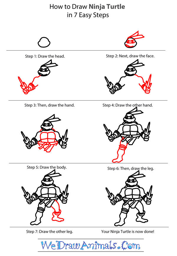 600x866 How To Draw The Ninja Turtles - Easy Ninja Turtle Drawing
