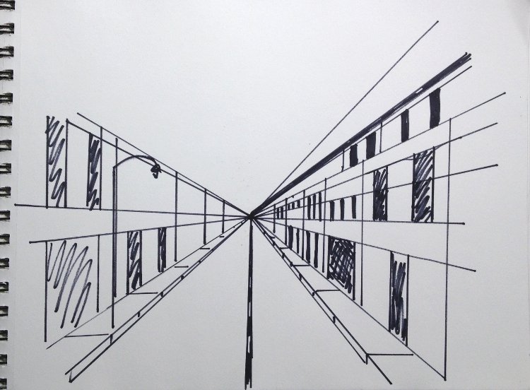 Easy One Point Perspective Drawing at PaintingValley.com | Explore ...