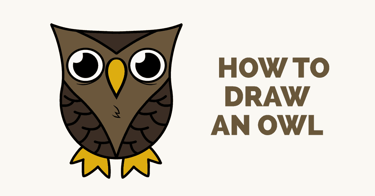 1200x628 How To Draw A Cartoon Owl In A Few Easy Steps Easy Drawing Guides - Easy Owl Drawing Step By Step