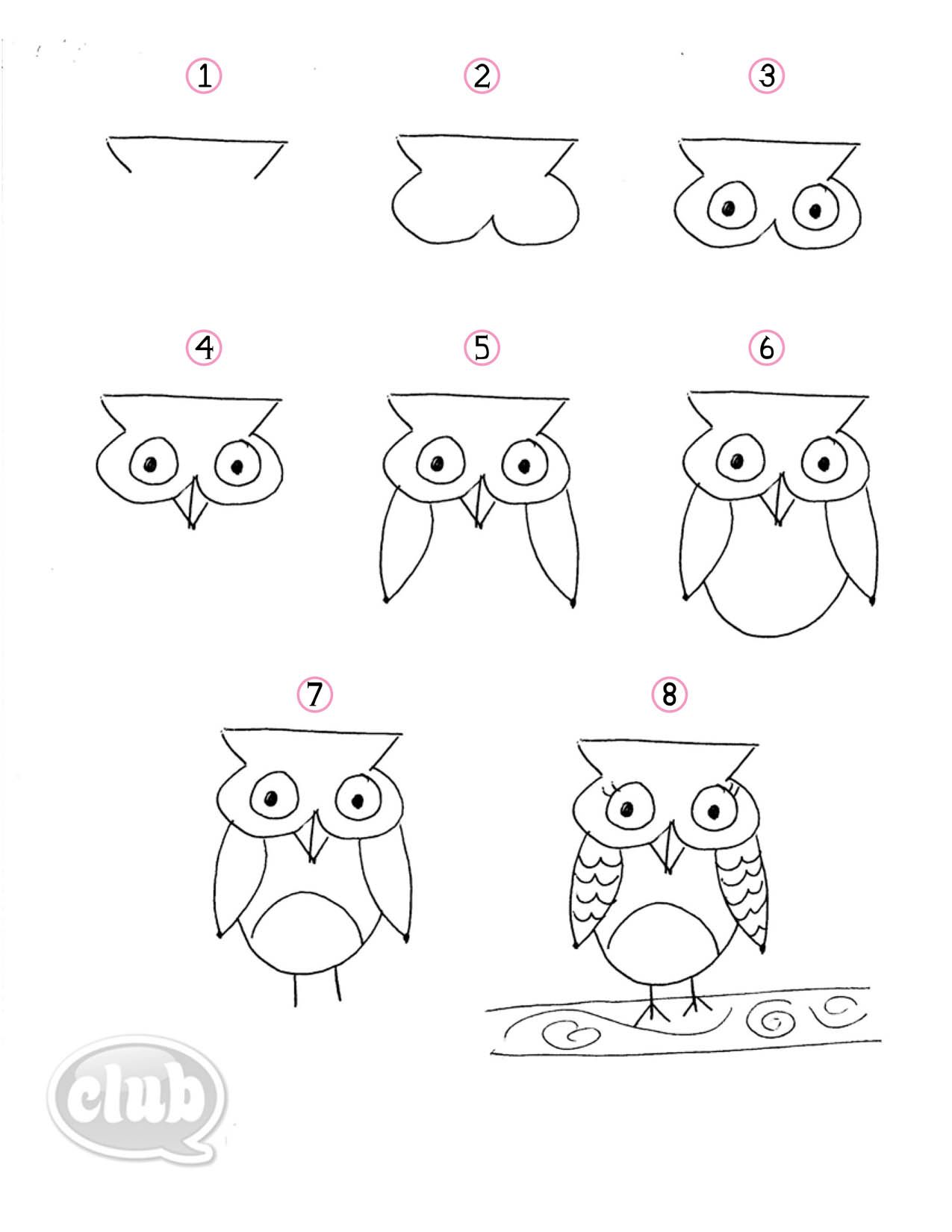 1275x1650 Owl Obsession Series How To Doodle An Owl Tween Crafts - Easy Owl Drawing Step By Step
