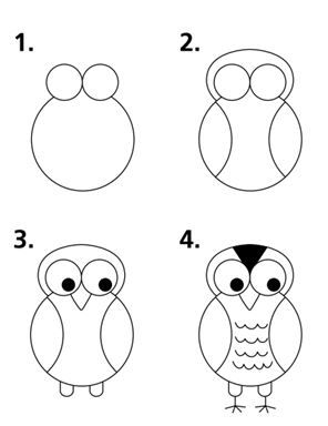 296x384 Try Draw It Doodle To Draw Drawings, Drawing Projects, Drawing - Easy Owl Drawing Step By Step
