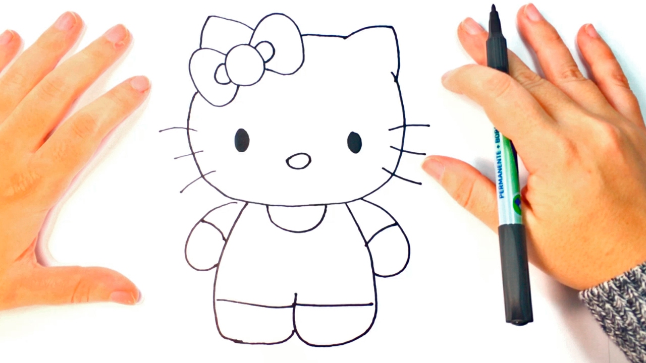 1280x720 how to draw hello kitty hello kitty easy draw tutorial - Easy Pics Drawing