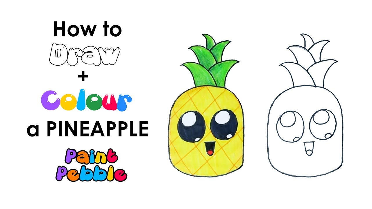1280x720 How To Draw A Cute Pineapple Step - Easy Pineapple Drawing