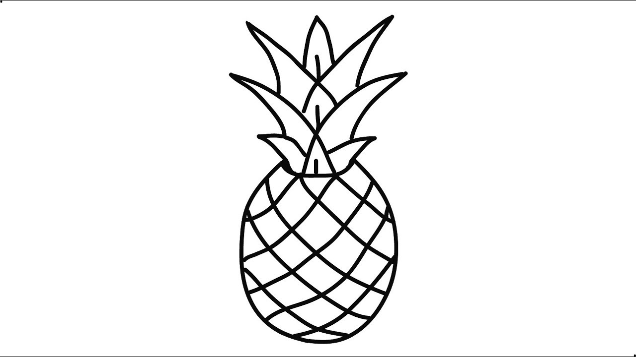 1280x720 How To Draw A Pineapple Step - Easy Pineapple Drawing