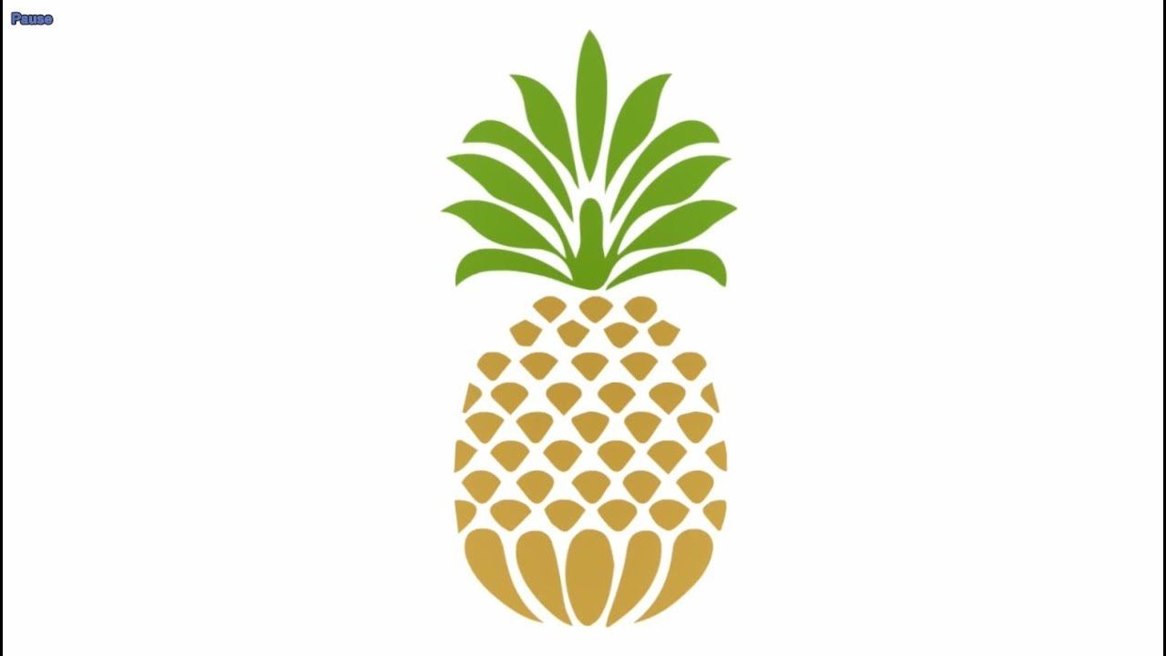 1280x720 how to draw pineapple in minute pineapple drawing easy - Easy Pineapple Drawing