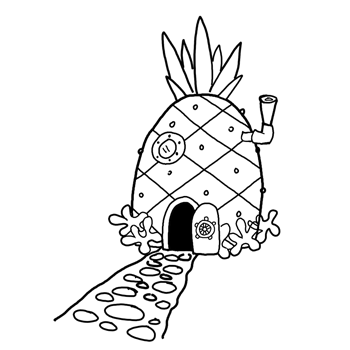 350x350 How To Draw Spongebob Squarepants' Pineapple House With Drawing - Easy Pineapple Drawing