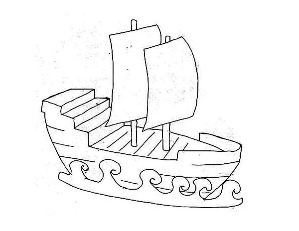 600x464 Simple Pirate Ship Drawing - Easy Pirate Ship Drawing