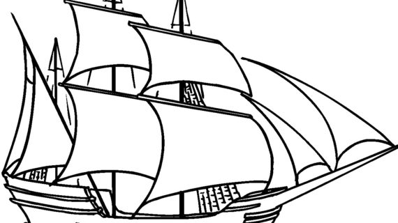 570x320 Simple Ship Drawing Free Download Clip Art - Easy Pirate Ship Drawing