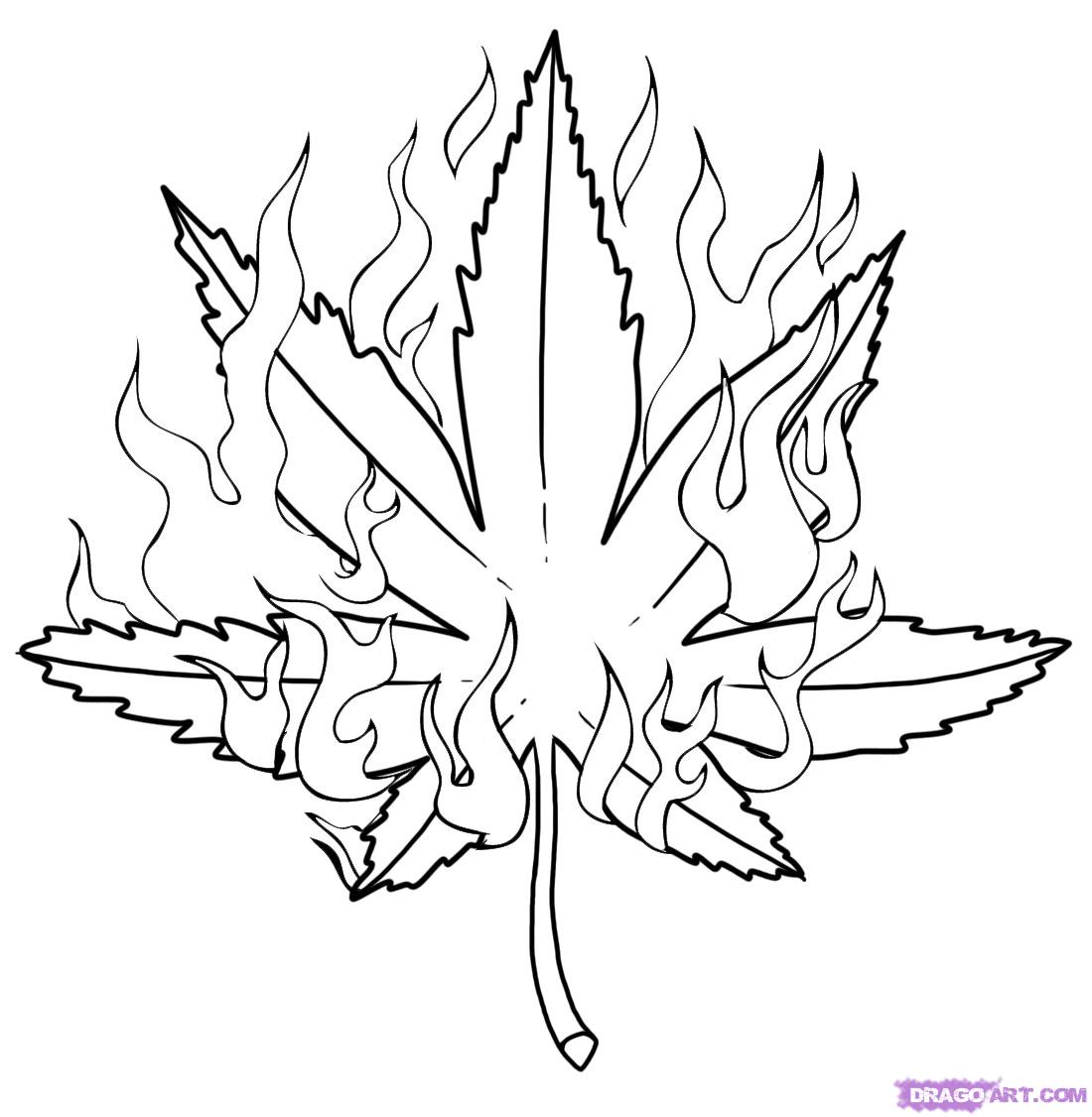 1100x1126 How To Draw A Pot Leaf, Step - Easy Pot Leaf Drawing