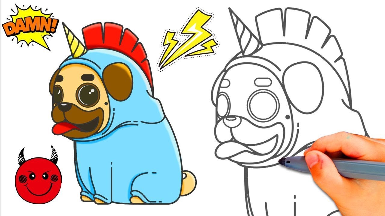 1280x720 How To Draw A Pug Easy Wearing An Armor - Easy Pug Drawing