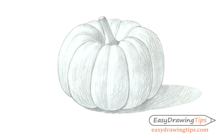 728x450 How To Draw A Realistic Pumpkin Step - Easy Pumpkin Drawing