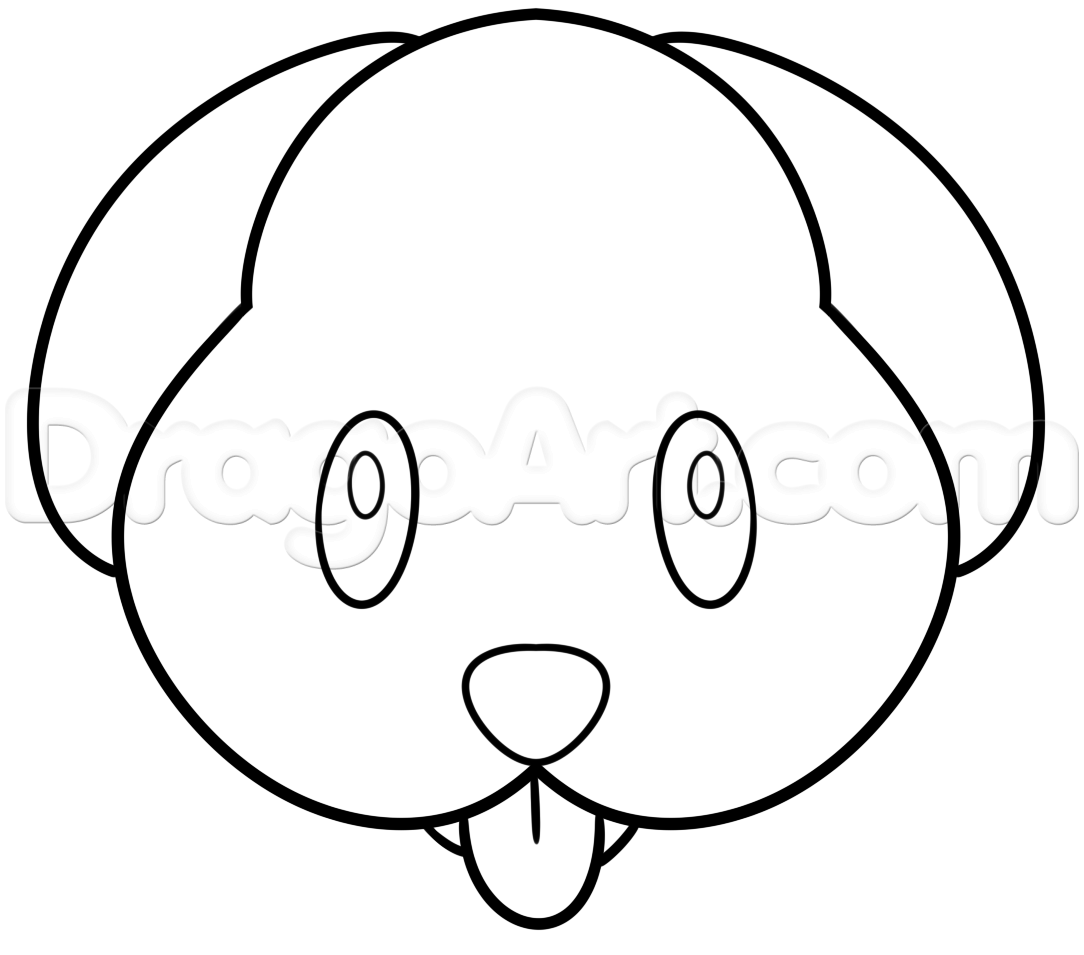 1084x955 How To Draw The Dog Face Emoji, Step - Easy Puppy Face Drawing