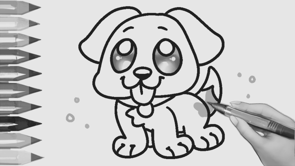 1216x684 Puppy Face Easy Dogs To Draw - Easy Puppy Face Drawing