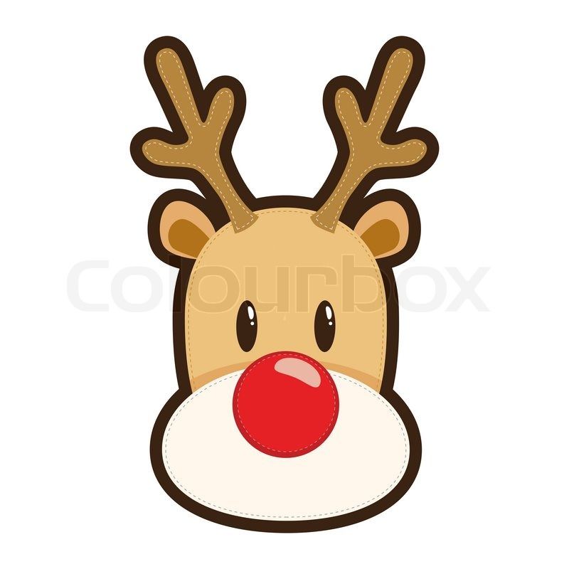 800x800 rudolph the red nosed reindeer face drawing reindeer face - Easy Reindeer Drawing