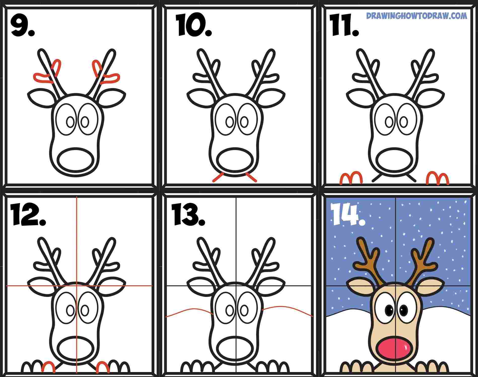 1899x1501 How Easy To Draw Reindeer To Draw Rudolph The Red - Easy Reindeer Drawing