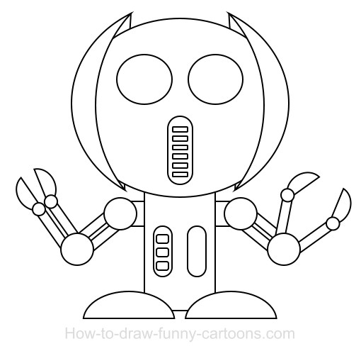 510x495 Drawing A Robot Cartoon - Easy Robot Drawing
