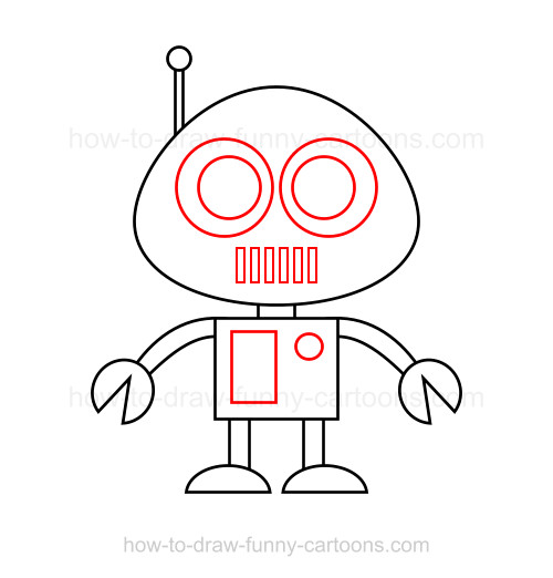 500x522 How To Draw A Robot - Easy Robot Drawing