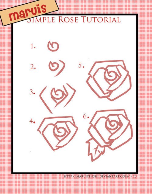500x638 Easy Ways To Draw A Rose - Easy Rose Drawing Tutorial