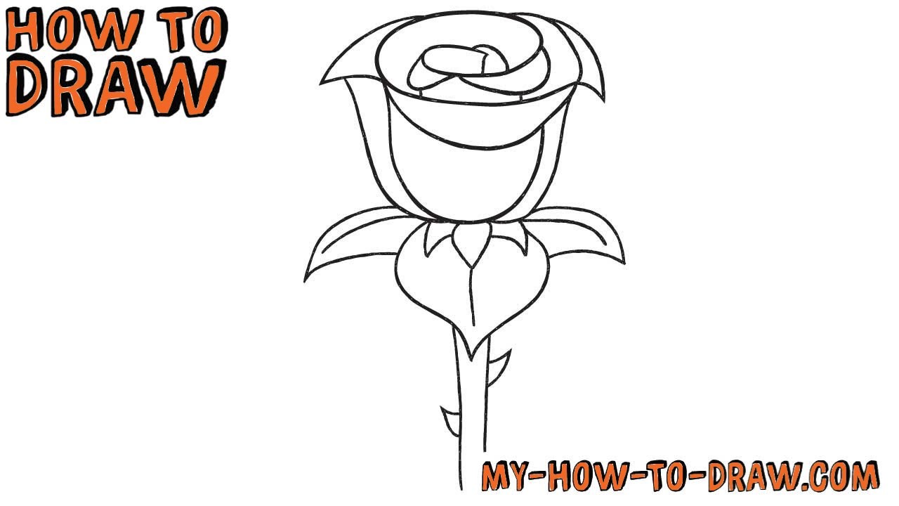 1280x720 How To Draw A Rose - Easy Rose Drawing Tutorial