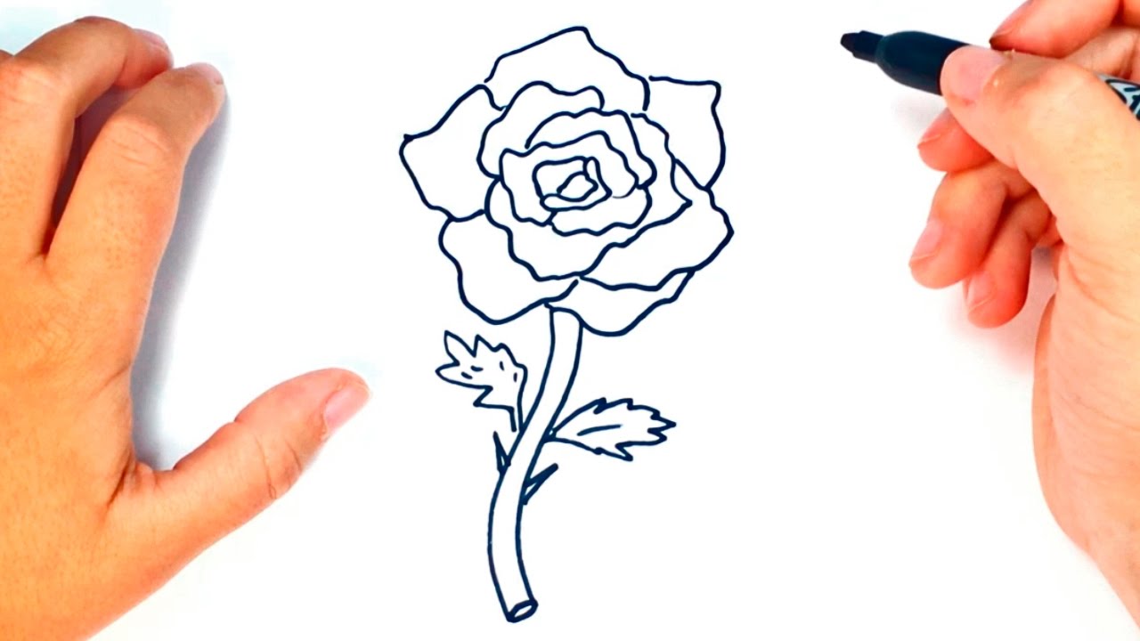 1280x720 How To Draw A Rose Rose Easy Draw Tutorial - Easy Rose Drawing Tutorial