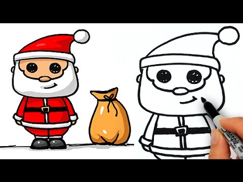 480x360 How To Draw A Cute Santa Claus Easy For Beginners - Easy Santa Drawing