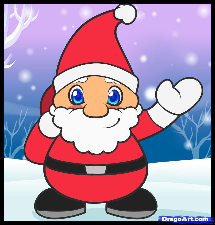 891x933 Easy Santa Claus Draw - Easy Santa Drawing