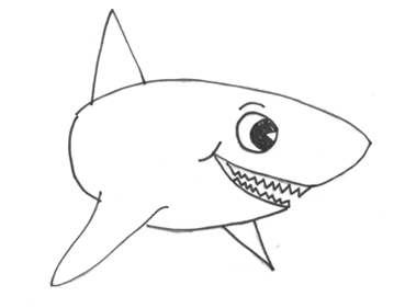 359x281 how to draw sharks with cartoon shark drawing lesson - Easy Shark Drawing