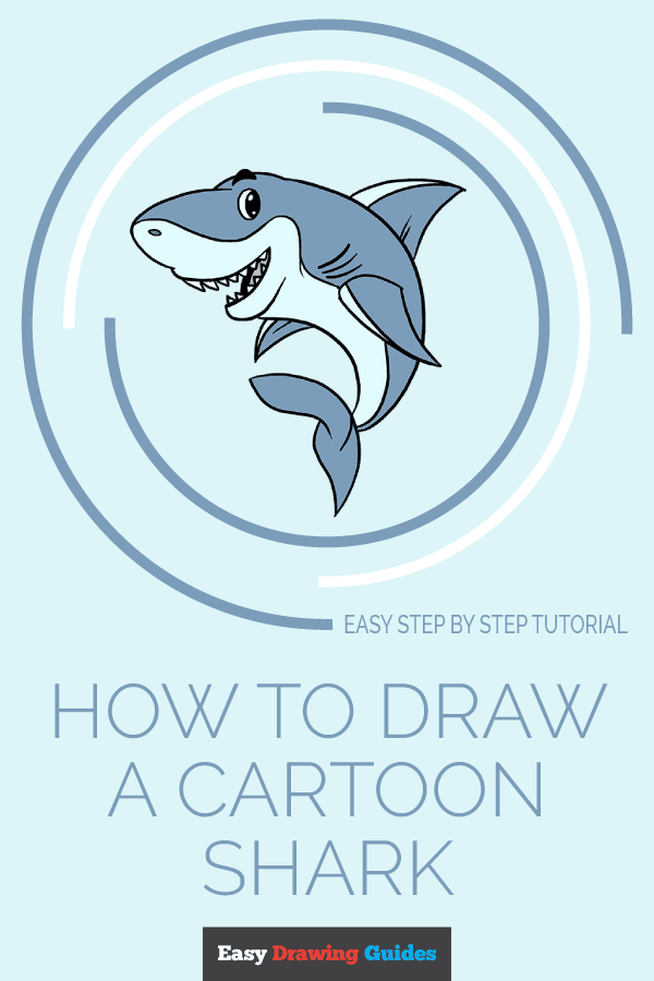 600x900 How To Draw A Cartoon Shark Easy Step - Easy Shark Drawing