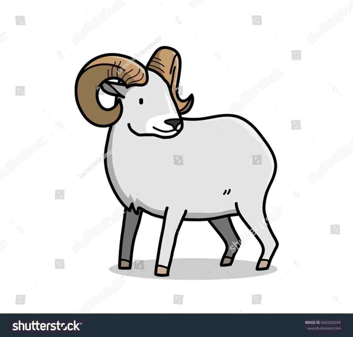 1185x1131 Cute Sheep With Horns Easy Drawing - Easy Sheep Drawing