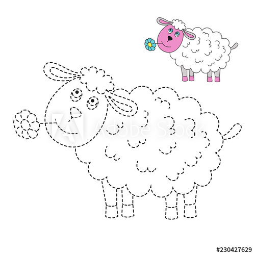 500x500 Drawing Worksheet For Preschool Kids With Easy Gaming Level - Easy Sheep Drawing