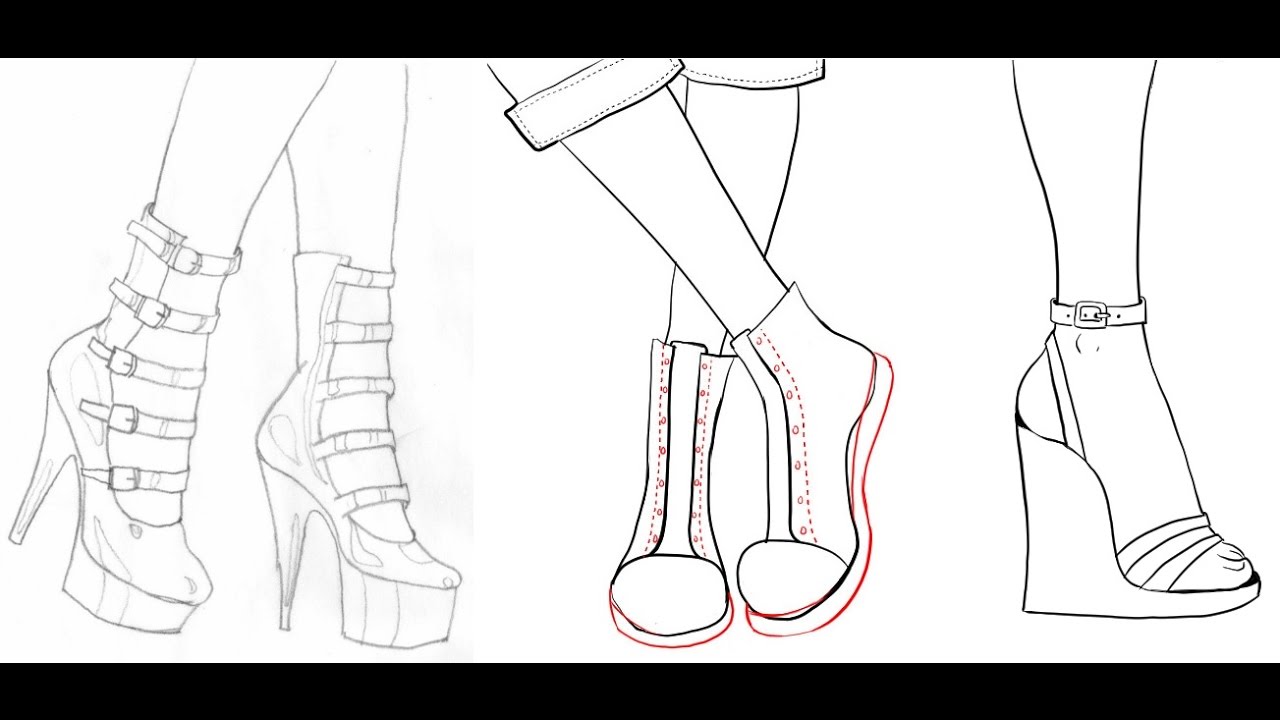 1280x720 How To Draw Shoes - Easy Shoe Drawing